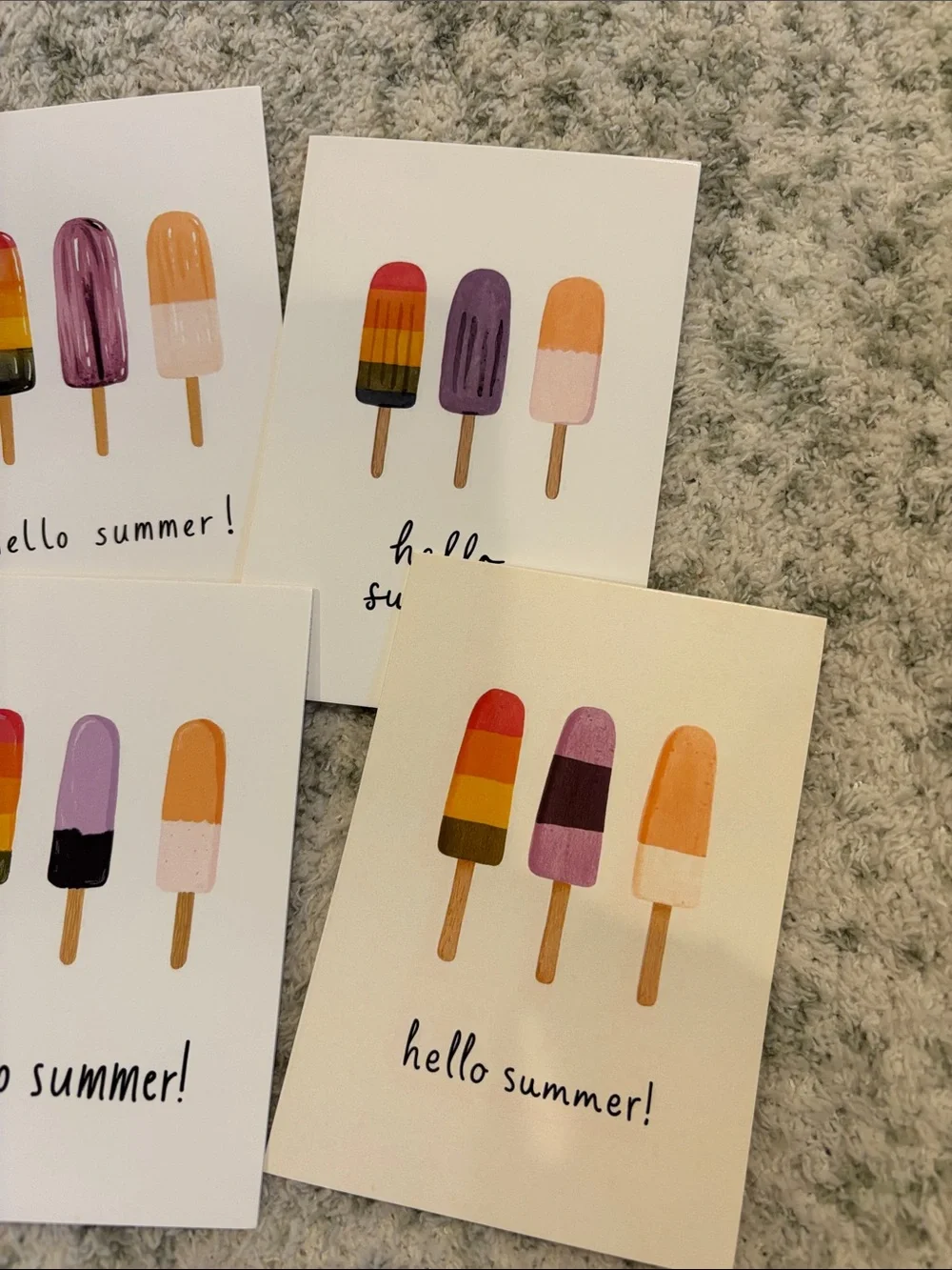 Hello Summer! Popsicle Greeting Cards Variety Pk  Set of Six NWT